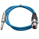 Seismic Audio - SATRXL-F3 - Blue 3' XLR Female to 1/4