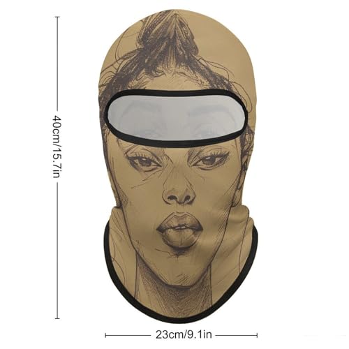 Balaclava para Hombres y Mujeres - Máscara de Esquí Dibujada a Mano, Cubreboca Integral para Ciclismo, Protección contra el Viento y el Frío, Reutilizable y Secado Rápido miniatura 2