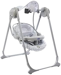 Chicco Polly Swing Up Elektronische Babywippe von Geburt bis 9 Kg, Verstellbare Babyschaukel und Automatische Wippe mit Vibration, Musik und Fernbedienung, mit Kompaktverschluss