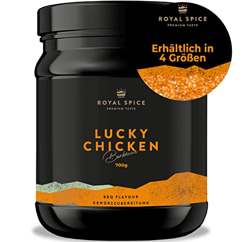 Royal Spice Lucky Chicken 700 g – BBQ Rub & Hähnchengewürz für Chicken Wings, Grillhähnchen & Smoker – Salzreduzierte Gewürzmischung für knusprige Haut & perfekte Bräunung – Vegan & ohne Zusätze