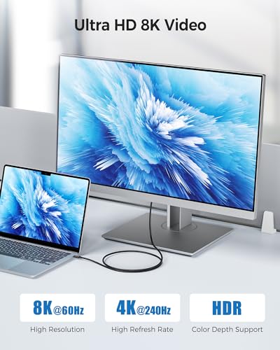 Cable Matters [Intel Certified] 40Gbps Thunderbolt 4 Cable, 1ft / 0.3m | Black, [8K@60Hz / 4K@240Hz, 240W Charging, 40Gbps Data Transfer], Compatible