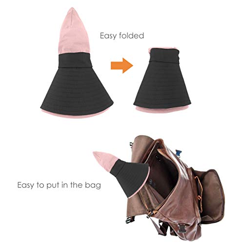 Kids Uv Sun Hat With Ponytail Hole Upf 50 Bucket Cap For Girls Summer Beach ＆ Fishing (M:5-12T(Head Circumferences 20.6"-21.8"), Light Pink) #TOP4