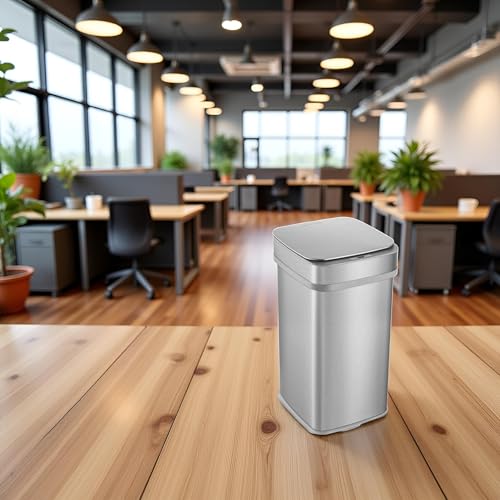 Caneca de basura automática 50L acero inoxidable miniatura 5