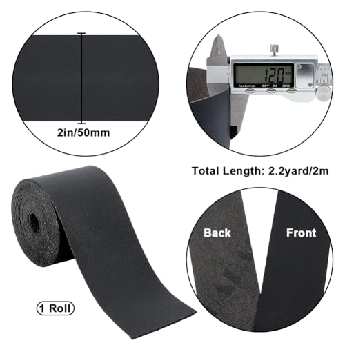 GORGECRAFT 50mm Wide Black Leather Straps 78 Inches Long Full Grain Leather Strips 1.2mm Thick Single Sided Flat Leather Cord Threads Rope for DIY Crafts Jewelry Making Guitar Belt Furniture Handles - Image 2