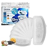 ORSDA Cat Water Fountain Filters, Replacement Carbon, Resin Filters for D30 67oz/2L Automatic Pet Fountain Cat Water Fountain Dog Water Dispenser, 3 Triple Filtration System (12PCS 67oz/2L Filters)