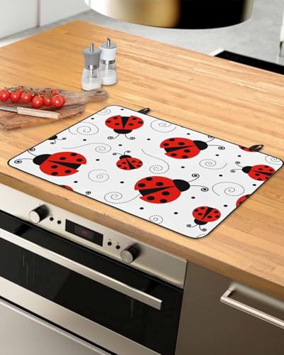 Ladybug Stove Top Cover for Electric Stoves 36x21 Inches