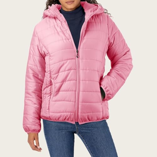Puffer Jacket Womens Women's Quilted Lightweight Jackets Travel Full Zip Long Sleeve Puffy Coat with Hood Fall Casual2