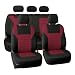 FH Group FH-FB068115 Premium 3D Air Mesh Seat Covers Full Set (Airbag & Split Ready), Burgundy/Black Color- Fit Most Car, Truck, SUV, or Van