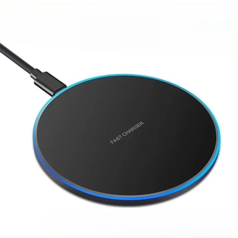 15W Wireless Charger USB C Fast Charging Pad Station Quick Charge QC 3.0 for iPhone 17-12 XS XR X 8 Samsung S22 S21 S20 S9 (Black NO Cable)