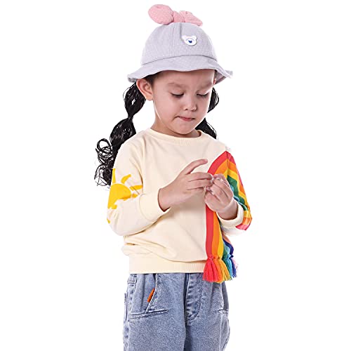 Image of BINIDUCKLING Baby Girl Rainbow Sweatshirt for Girls Long Sleeve Shirt 18 Months-6 Years