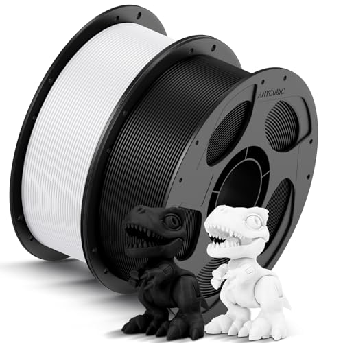 Image of ANYCUBIC High Speed 3D Printer Filament 1.75mm Bundle, Rapid PLA Filament with High Prints Quality, Dimensional Accuracy + /- 0.02mm, 1KG Reusable Spool, 2KG Pearl Black+Bright White