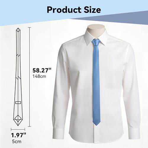 Image of Skinny Tie Men Women 2 inch (5CM) Slim Necktie Solid Thin Ties Formal