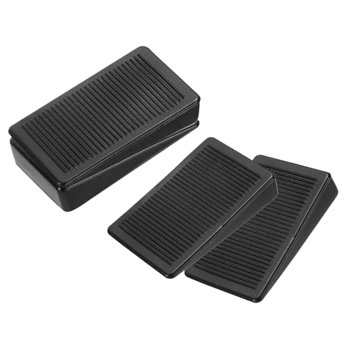 QUARKZMAN 4 Pcs Niveladores Muebles, Calzos Mesa Negros Plástico Flexible, Cuña Niveladora Multipropósito Firme Y Antideslizante para Mesas Desniveladas, Patas Cómoda Y Puertas, Altura 10mm