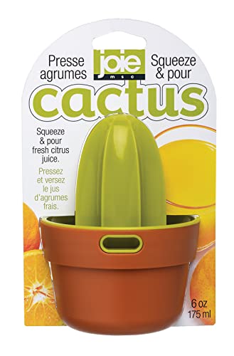 Joie Cactus Squeeze and Pour Juicer, 6oz &ndash; Easy-to-Use Citrus Juicer for Fresh Juice, Fun Cactus Design, Durable & Compact for Kitchen or Travel