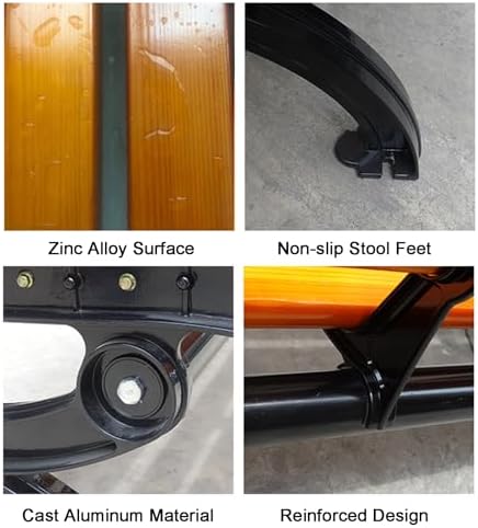 Durable All-Weather Metal Backless Outdoor Bench - 47in Patio & Garden Seating for Porch, Lawn & Balcony, Ideal for Outdoor Spaces, Stylish & Functional