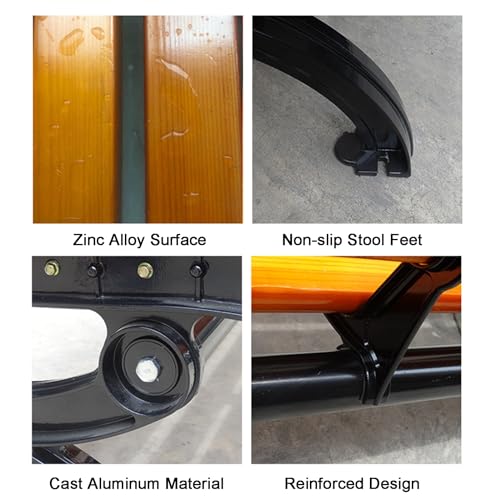 Banco de metal resistente a todo tipo de clima con asiento duradero 7