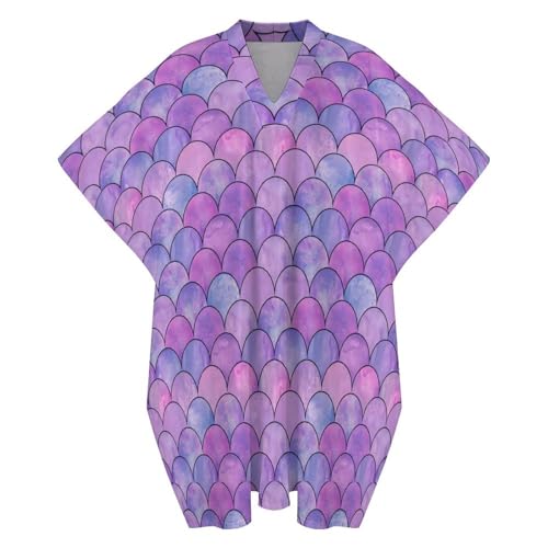Mermaid Fish Scales Pattern Men's V-neck Robe Middle East Arabian Robe Butterfly Sleeves Kaftan4