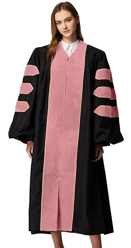 Image of MyGradDay Unisex Deluxe Graduation Doctorate Robe with Gold Piping Available for Customization