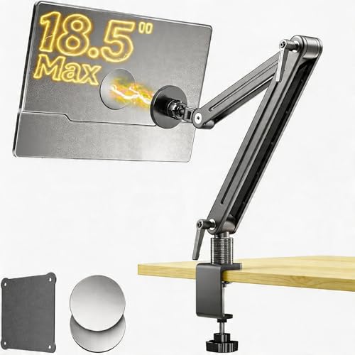 Feising Portable Monitor Holder Mount Arm with Strong Magnetic 360 Rotating Base Bearing Over 5LBS Compatible with 12.9/14.6/15.6/17.3/18.5 inch iPad Pro/Mini/Air/Surface/Samsung