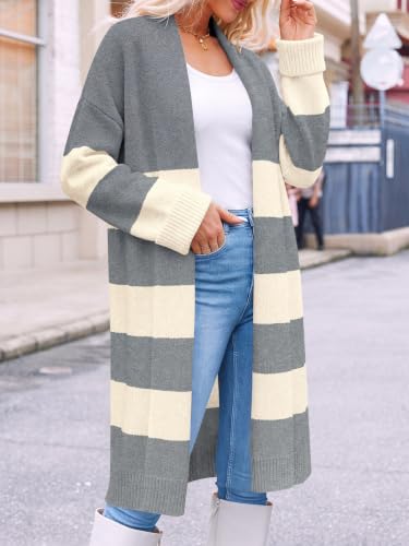Image of Saodimallsu Womens Long Cardigan Sweaters Chunky Open Front Oversized Slouchy Knit Fall Trendy Coatigan Jackets
