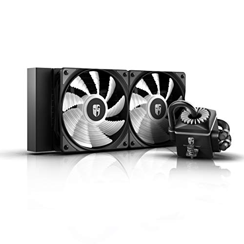 DEEPCOOL Captain 240 RGB V2, AIO Liquid CPU Cooler, Anti-Leak Technology Inside, Sync RGB Waterblock and Fans with Cable Controller or MB with 12V 4-pin RGB Header, TR4/AM4 Supported, 3-Year Warranty