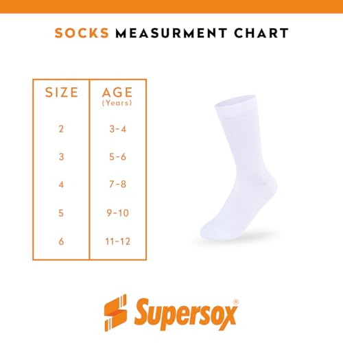 Image of Supersox Regular School Uniform Socks for Kids, Made with Breathable, Anti Odour & Moisture Absorbent Combed Cotton with a Extra Durable Welt, Ideal For All Day Wear (Pack Of 5)