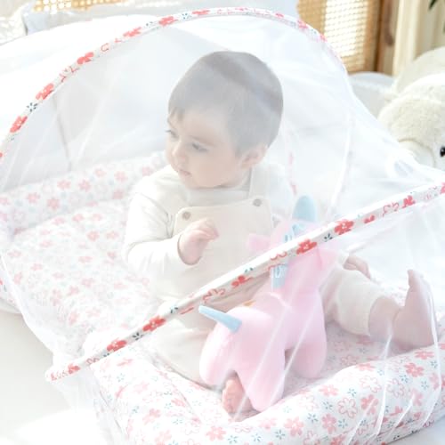 Image of TIDY SLEEP Mattress with Mosquito Net, Mosquito Protection Mattress, Size: 90cm x 65cm x 10cm Drop