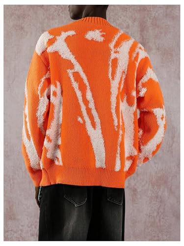 Men's Y2K Graphic Cardigan Sweaters Oversized Button Down Sweaters Long Sleeve V Neck Knit Cardigan Streetwear2