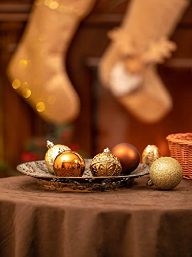 Valery Madelyn 50Ct 60Mm Luxurious Copper Gold Christmas Ball Ornaments, Shatterproof Christmas Tree Ornaments For Xmas Decoration #TOP5
