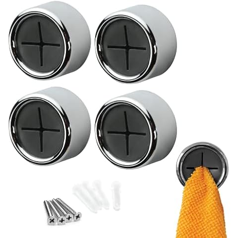 S&T INC. Adhesive Push Towel Hooks, Grey, 4 Pack Cover