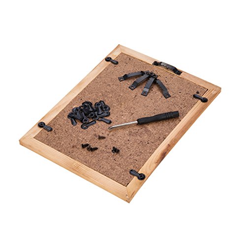 Topoox 25 Pieces Sawtooth Picture Frame Hanging 1.5” Hangers Double Hole With 100 Pieces 0.8” Photo Frame Turn Button With Screws, Black #TOP3