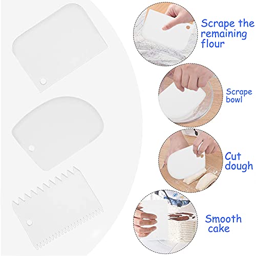 KissDate 5-Piece Cake Scraper Set with Stainless Steel Spatula for Perfect Cake Decoration and Baking - Image 3