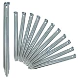 12 picchetti per tenda, con profilo a V, da 30 cm, con occhiello, ancoraggio a terra, stabile per campeggio, giardino, spiaggia, trampolino e attività all'aperto