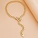 Salircon Chunky Choker Necklaces 23In Gold Cuban Link Chain for Women Slip Chain Choker Toggle Necklaces Thick Belt Chain (23in, Gold)