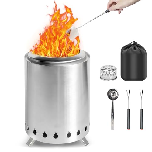 Brillistep Smokeless Tabletop Fire Pit, Stainless Steel Portable Table Top Fire Pit For Camping, Outdoor, Indoor, Garden, Birthday/Housewarming Gift