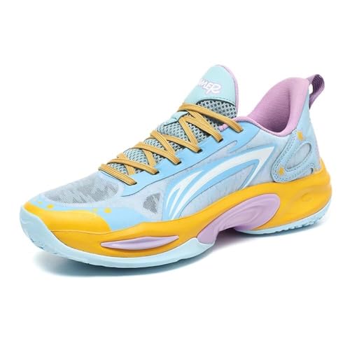 Men's Basketball Shoes are Breathable Shock-absorbing anti Slip Wear-resistant Training Sports �E�H�[�L���O�V���[�Y(Blue,25.5 cm)