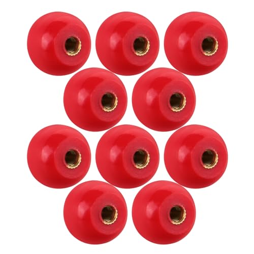 CIYODO 10pcs Black Phenolic Ball Knobs with Copper Core M4 X 16 Threaded Handles for Milling Machines Round Machine Handle Parts Revolving Crank for Industrial Equipment