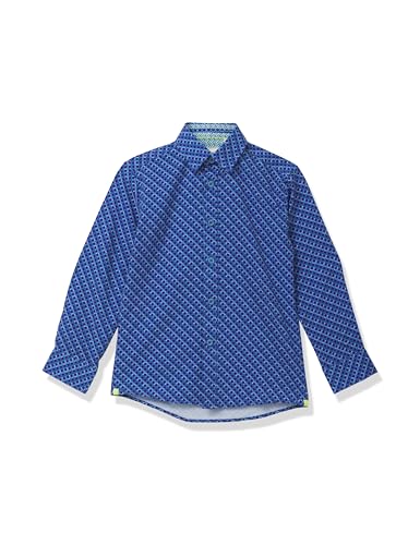 Boy's 4-Way Stretch Button Down Shirt-Circle Design