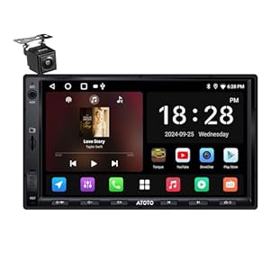 ATOTO Android Double DIN Car Stereo, A5L 7inch Wireless CarPlay & Android Auto, Wi-Fi/Bluetooth/USB Tethering, Car Radio 2G+32G, 24B-EQ DSP, Backup Camera, MirrorLink, FM/AM/GPS/SWC, A5LG2A7T-S01