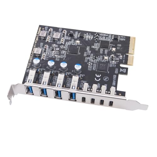 YUGSHNKFC Advanced 8Port PCIE to USB3.2 Expansion Card for Widely Compatibility ASM3142+VL822+VL822 Main Chip 10Gbps Transfer