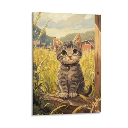 Chat rural chinois toile pour raviver un mur blanc triste avec une peinture 50x75cm
