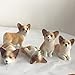 XinTX 5-Pack Hand-Made Painted Corgi Sculpture Figurine, Pet Dog Ornament Decoration, Corgi Collectibles, Pembroke Welsh Corgi Art (Corgi 5-Pack)