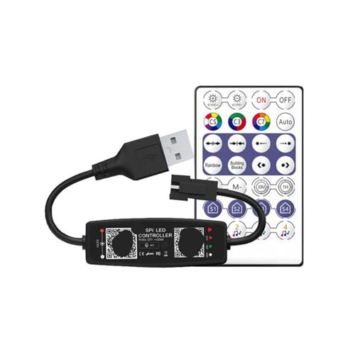 Contrôleur LED musical WS2812B télécommande infrarouge ruban pixel RGB adressable DC5V 24V