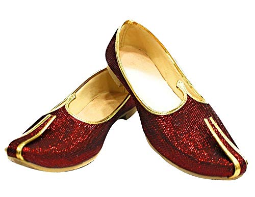 Mehroon Glitter Traditional Handmade Sherwani Groom Khussa Jutti Men mojaries Loafers for Mens2