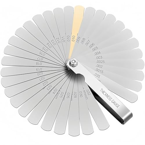 SHSHbuy Galgas de Espesores,Calibre de Espesores,32 Cuchillas Métrica e Imperial Herramienta,Gap Gage para Medir Ancho o Espesor de La Brecha