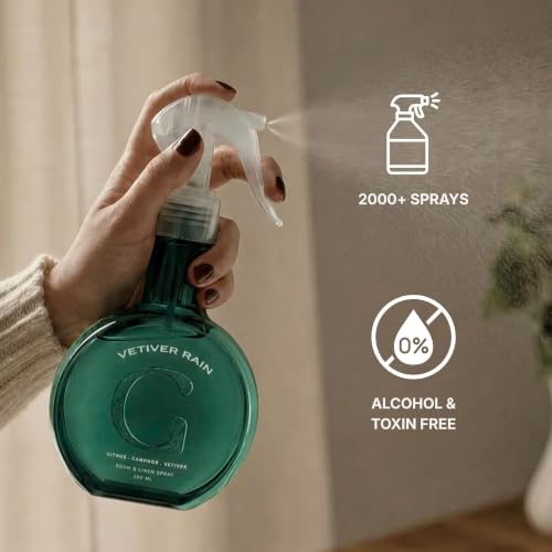 Image of Goodmelts Room & Linen Spray | Long-Lasting Room Freshener for Instant Refresh | Ideal for Bedroom, Living Room, Bathroom, Offices & Spas | Alcohol-Free | 2,000 Sprays | Vetiver Rain