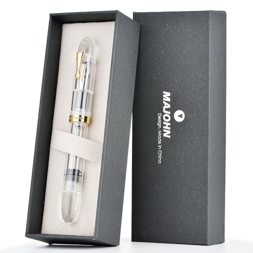 Stylo-plume à pointe extra fine acrylique Majohn C4 transparent grand format pour le bureau