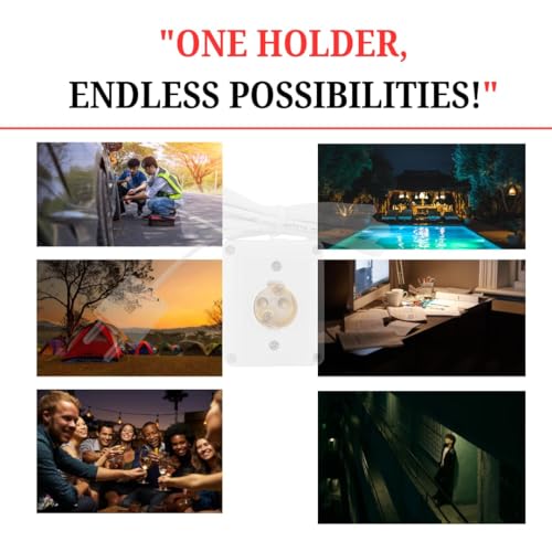 Image of HI PLASST PVC Bulb Holder Board 2 Meter Extension | B22 Holder Socket for LED /CFL Bulbs | Portable Extension Board with Bulb Holder for Home, Shop, Outdoor Lighting | Durable PVC Body