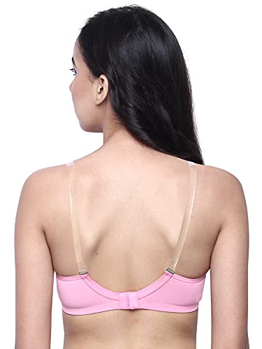 Image of INKURV Lightly Padded T-Shirt Bra for Women- Padded, Non-Wired, Full Coverage, Seamless Cups, Multiway Bra for Girls, Daily use Bra with Detachable Straps- Lily