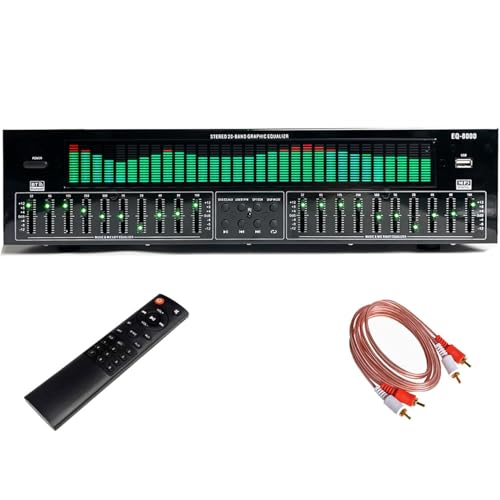 Ecualizador Gráfico Digital de 31 Bandas, Procesador de Audio Digital, EQ Estéreo | Control Dual Canal Sincronizado, Bluetooth 5.4 con Entrada Óptica y Reducción de Ruido, para Estudios de Grabación, Salones KTV y Estudios Musicales miniatura 1